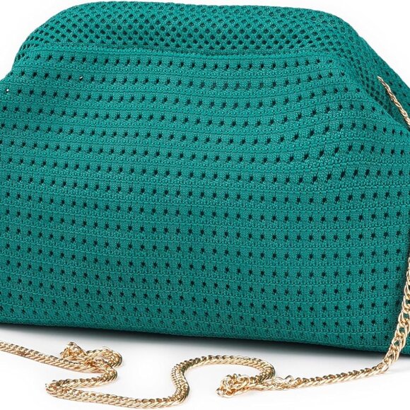 Woven Dumpling Bag Crochet Crossbody Evening Clutch for Women - Picture 1 of 7